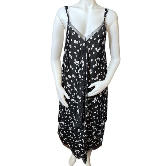 Jason Wu Spring Daisy Handkerchief Hem Dress Floral Artsy Summer Black White 4 - Picture 1 of 8